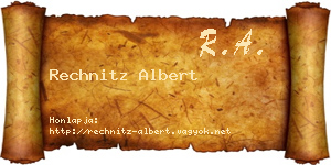Rechnitz Albert névjegykártya